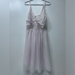 In Bloom by Jonquil‎ baby pink sheer lingerie w/ bow and lace details Size Small
